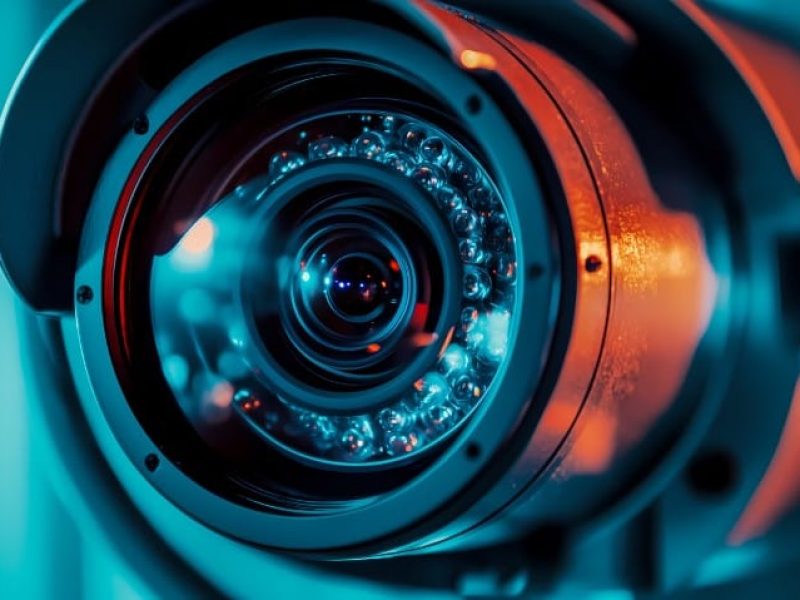 Security Camera Lens Close Up.